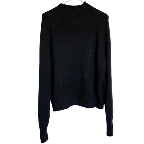 J Crew Sweater Women Large Black Merino Wool Cozy Relaxed Fit Classic Cowl Neck - Picture 2 of 9